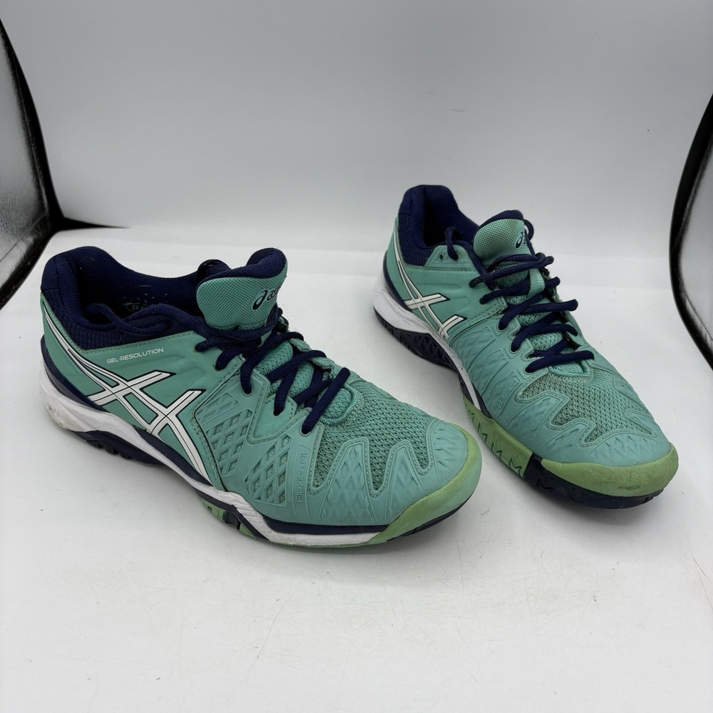 Asics Shoes Womens Size 9 Gel Resolution Sneakers Teal Green Athletic‎ Walk Run